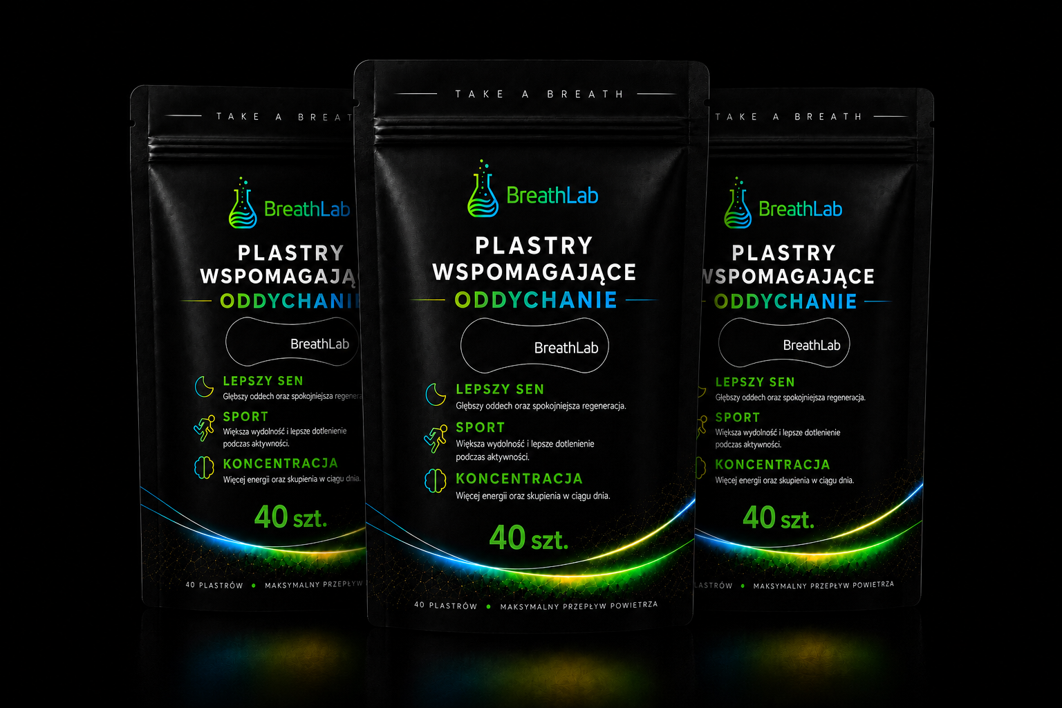 Zestaw promocyjny 3 opakowań plastrów BreathLab (120 plastrów)