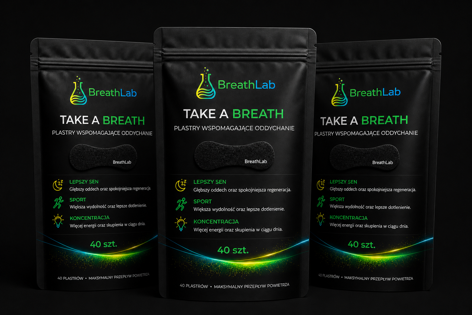 Zestaw promocyjny 3 opakowań plastrów BreathLab (120 plastrów)